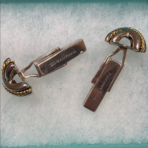 18k rope 925 Tiffany cuff links 925 750 - Picture 2 of 3